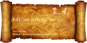 Kósa Alfréda névjegykártya